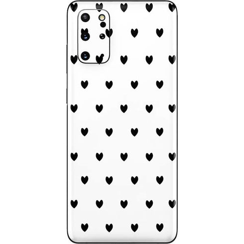 White and Black Hearts Galaxy S20 Plus Skin
