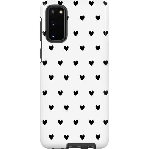White and Black Hearts Galaxy S20 Pro Case