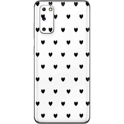 White and Black Hearts Galaxy S20 Skin