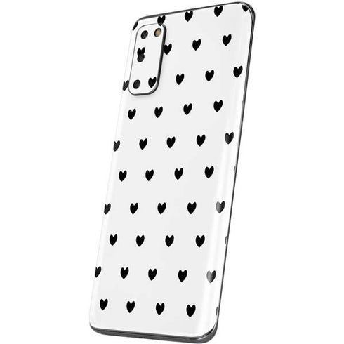 White and Black Hearts Galaxy S20 Skin