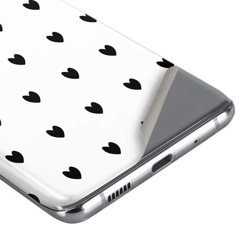 White and Black Hearts Galaxy S20 Skin