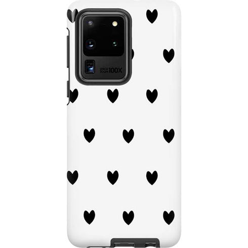 White and Black Hearts Galaxy S20 Ultra 5G Pro Case