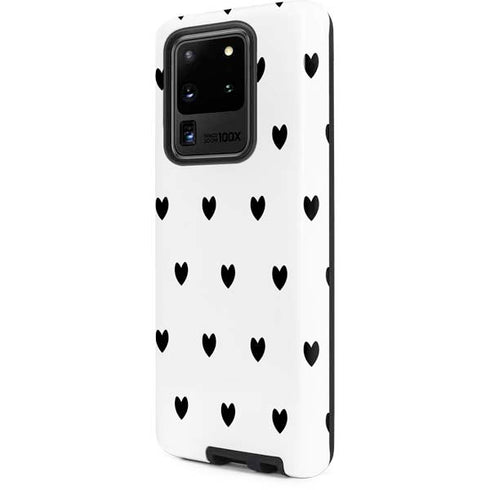 White and Black Hearts Galaxy S20 Ultra 5G Pro Case