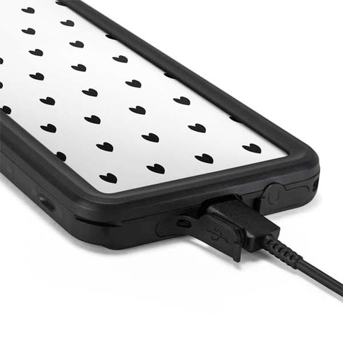 White and Black Hearts Galaxy S20 Waterproof Case