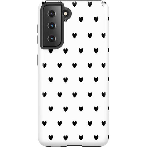 White and Black Hearts Galaxy S21 5G Pro Case