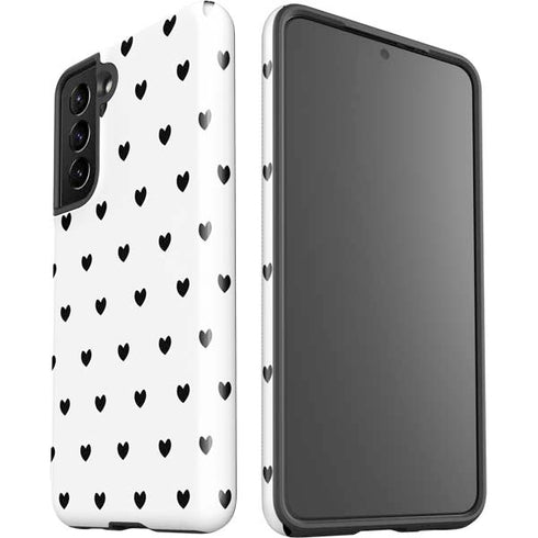 White and Black Hearts Galaxy S21 5G Pro Case
