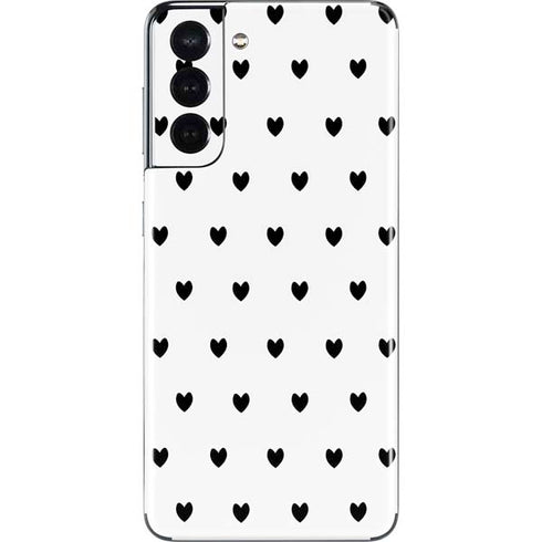 White and Black Hearts Galaxy S21 5G Skin