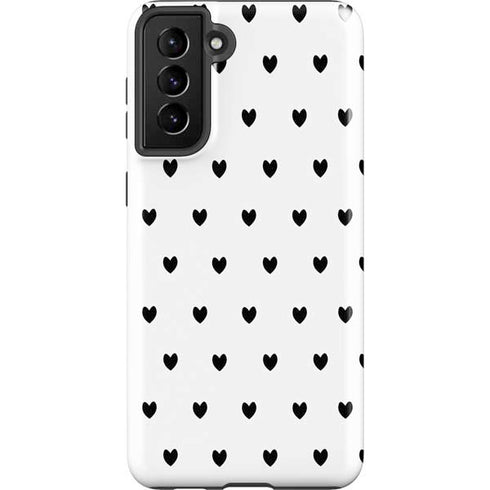 White and Black Hearts Galaxy S21 Plus 5G Pro Case