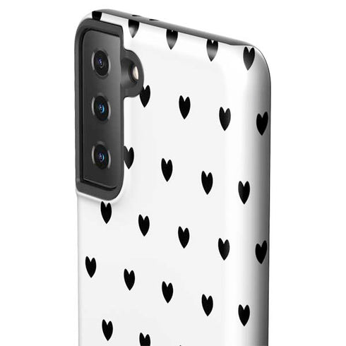 White and Black Hearts Galaxy S21 Plus 5G Pro Case