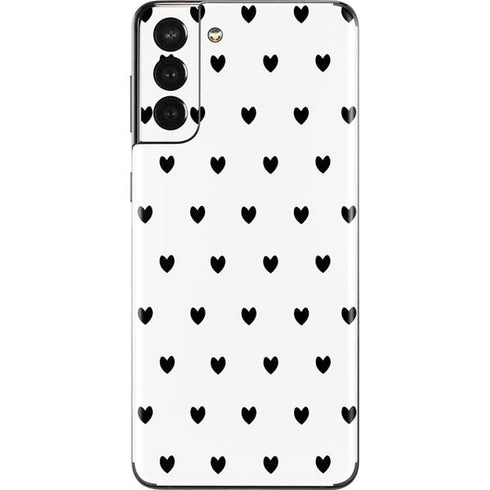 White and Black Hearts Galaxy S21 Plus 5G Skin