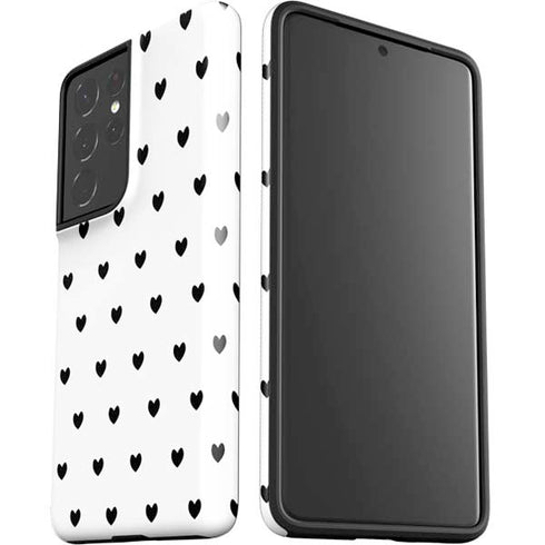 White and Black Hearts Galaxy S21 Ultra 5G Pro Case