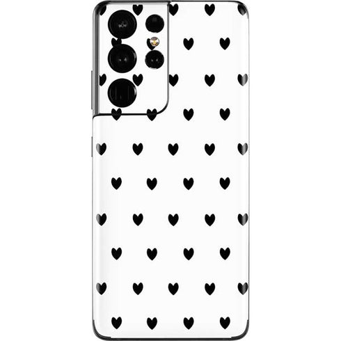 White and Black Hearts Galaxy S21 Ultra 5G Skin