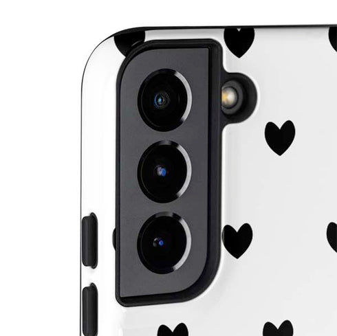 White and Black Hearts Galaxy S22 Plus Pro Case