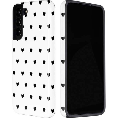 White and Black Hearts Galaxy S22 Plus Pro Case