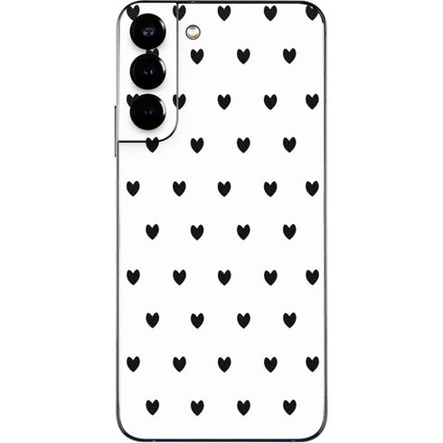 White and Black Hearts Galaxy S22 Plus Skin