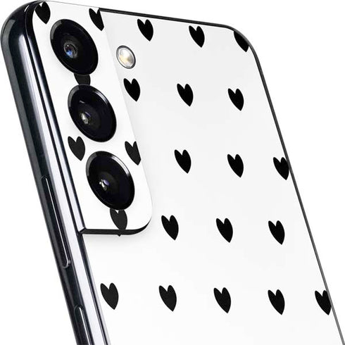 White and Black Hearts Galaxy S22 Plus Skin