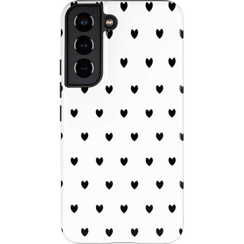 White and Black Hearts Galaxy S22 Pro Case