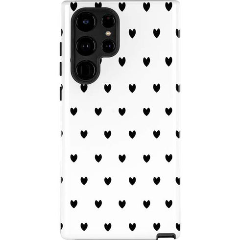 White and Black Hearts Galaxy S22 Ultra Pro Case