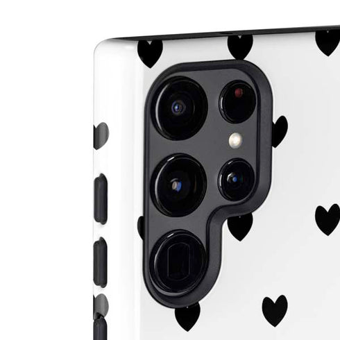 White and Black Hearts Galaxy S22 Ultra Pro Case