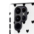 White and Black Hearts Galaxy S22 Ultra Pro Case