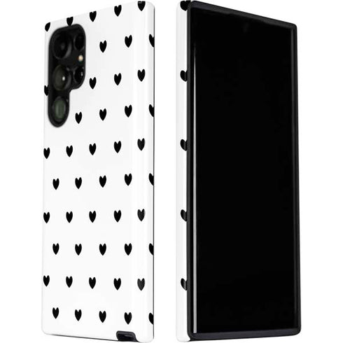 White and Black Hearts Galaxy S22 Ultra Pro Case