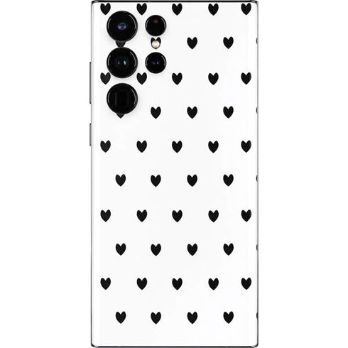 White and Black Hearts Galaxy S22 Ultra Skin