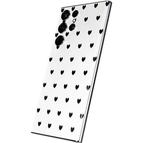 White and Black Hearts Galaxy S22 Ultra Skin