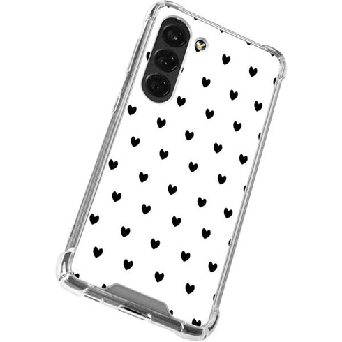 White and Black Hearts Galaxy S23 Clear Case