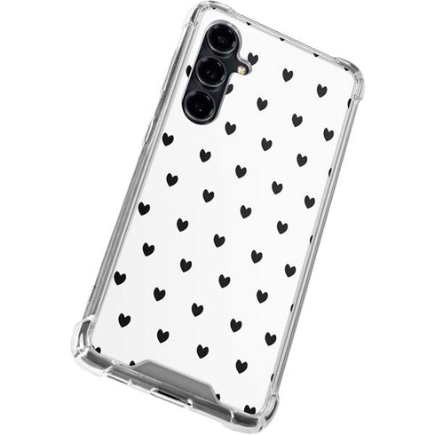 White and Black Hearts Galaxy S23 FE Clear Case