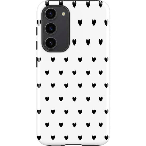 White and Black Hearts Galaxy S23 Plus Pro Case