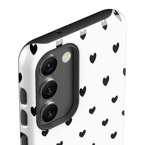 White and Black Hearts Galaxy S23 Plus Pro Case