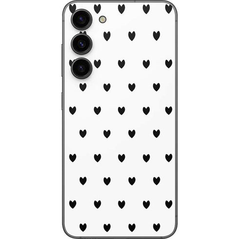 White and Black Hearts Galaxy S23 Plus Skin
