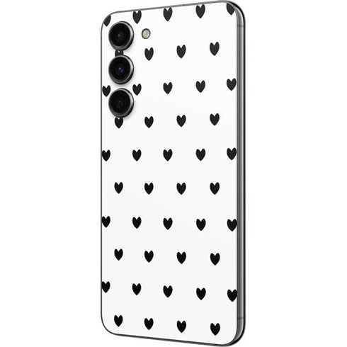 White and Black Hearts Galaxy S23 Plus Skin