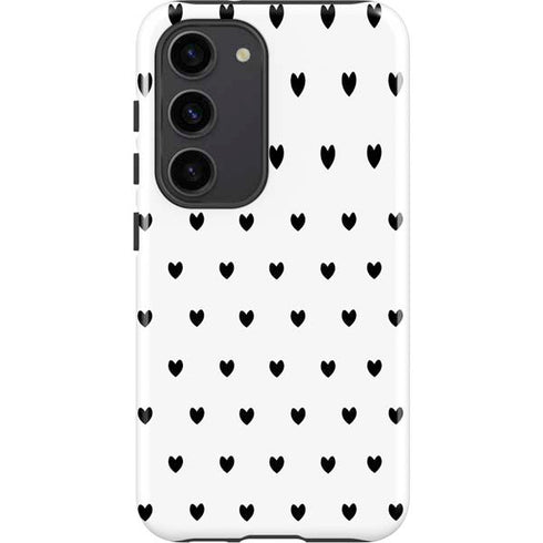 White and Black Hearts Galaxy S23 Pro Case