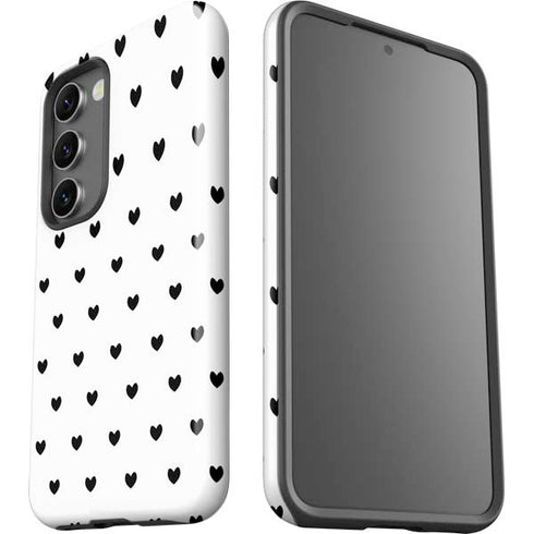 White and Black Hearts Galaxy S23 Pro Case