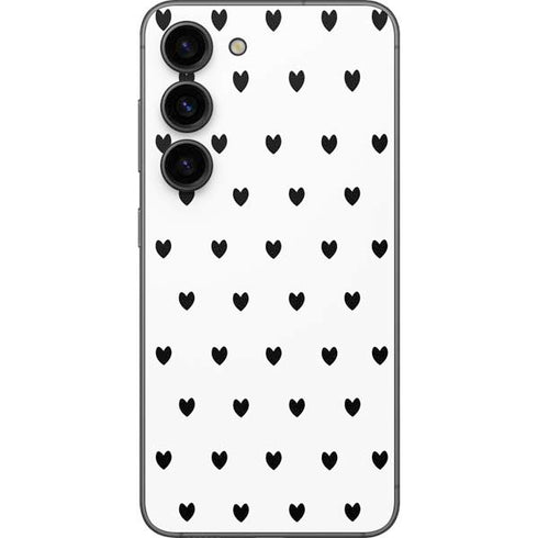 White and Black Hearts Galaxy S23 Skin