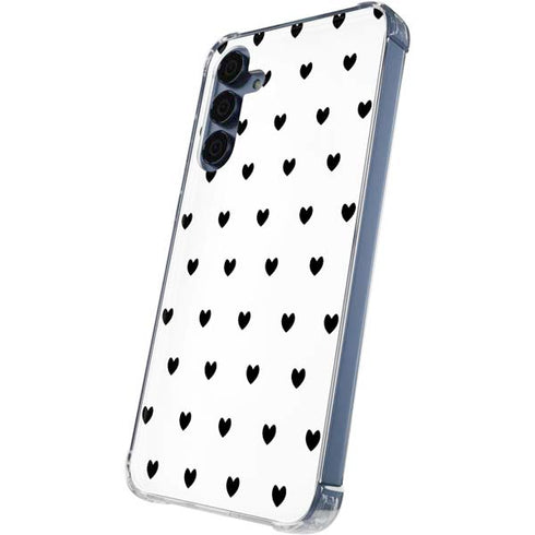 White and Black Hearts Galaxy S24 Clear Case