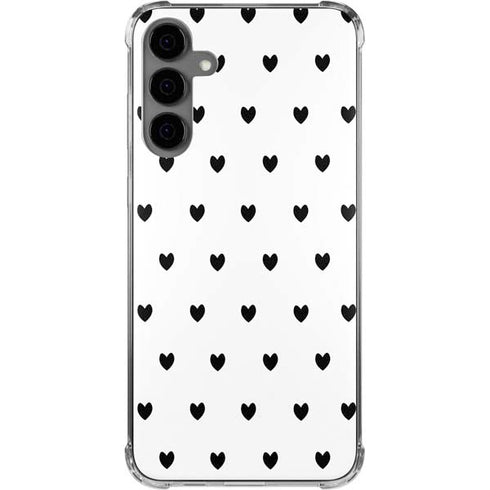White and Black Hearts Galaxy S24 Plus Clear Case
