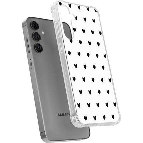 White and Black Hearts Galaxy S24 Plus Clear Case