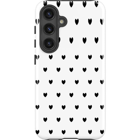 White and Black Hearts Galaxy S24 Plus Impact Case