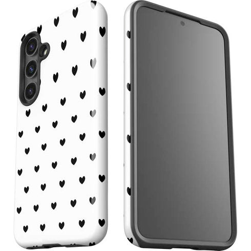 White and Black Hearts Galaxy S24 Plus Impact Case