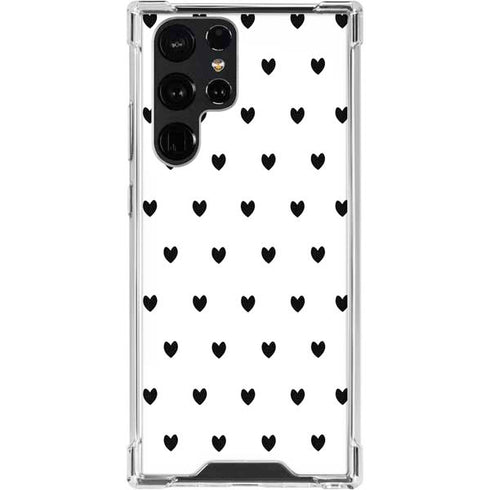 White and Black Hearts Galaxy S24 Ultra Clear Case