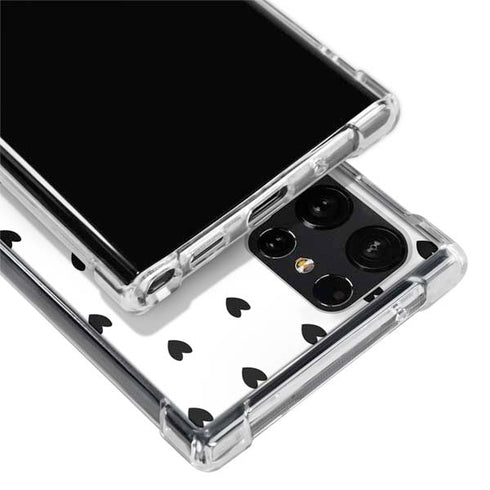 White and Black Hearts Galaxy S24 Ultra Clear Case
