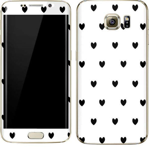 White and Black Hearts Galaxy S7 Edge Skin