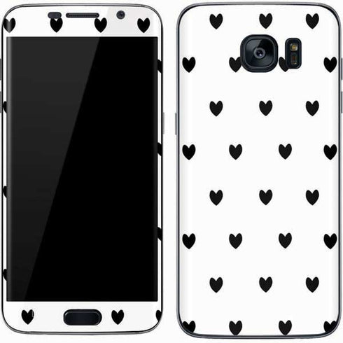 White and Black Hearts Galaxy S7 Skin