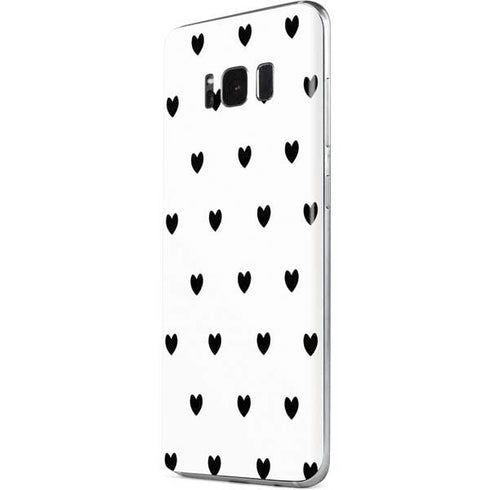 White and Black Hearts Galaxy S8 Plus Skin