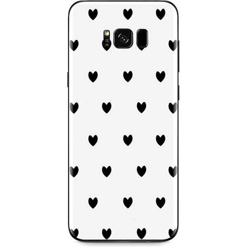 White and Black Hearts Galaxy S8 Skin