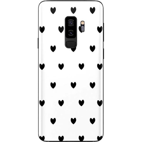 White and Black Hearts Galaxy S9 Plus Skin