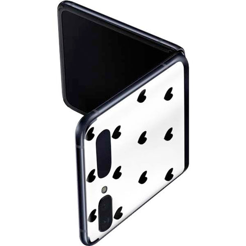 White and Black Hearts Galaxy Z Flip Skin