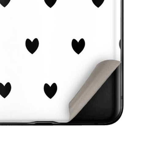 White and Black Hearts Galaxy Z Flip Skin